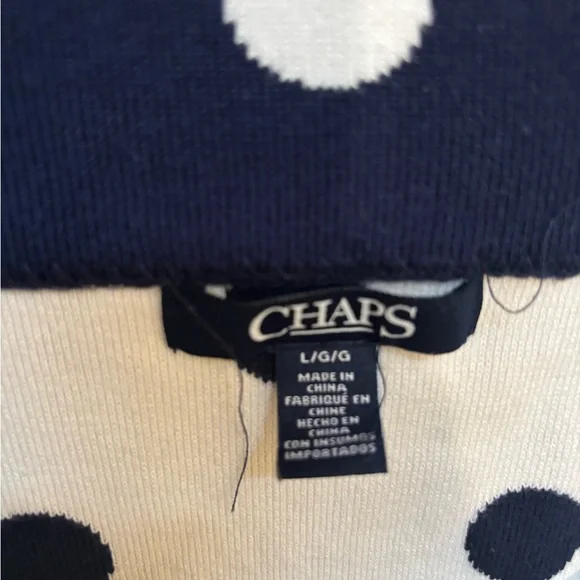 Chaps Navy and White Polka Dot Pencil Skirt - Picture 5 of 6